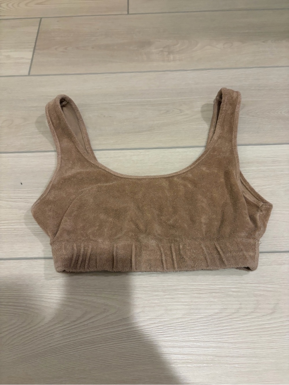 Zara Plush Crop Bralette in Light Brown